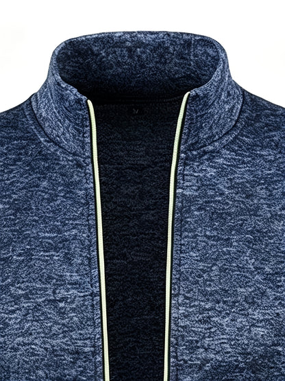 Felpa con Zip Uomo in Maglia Melange