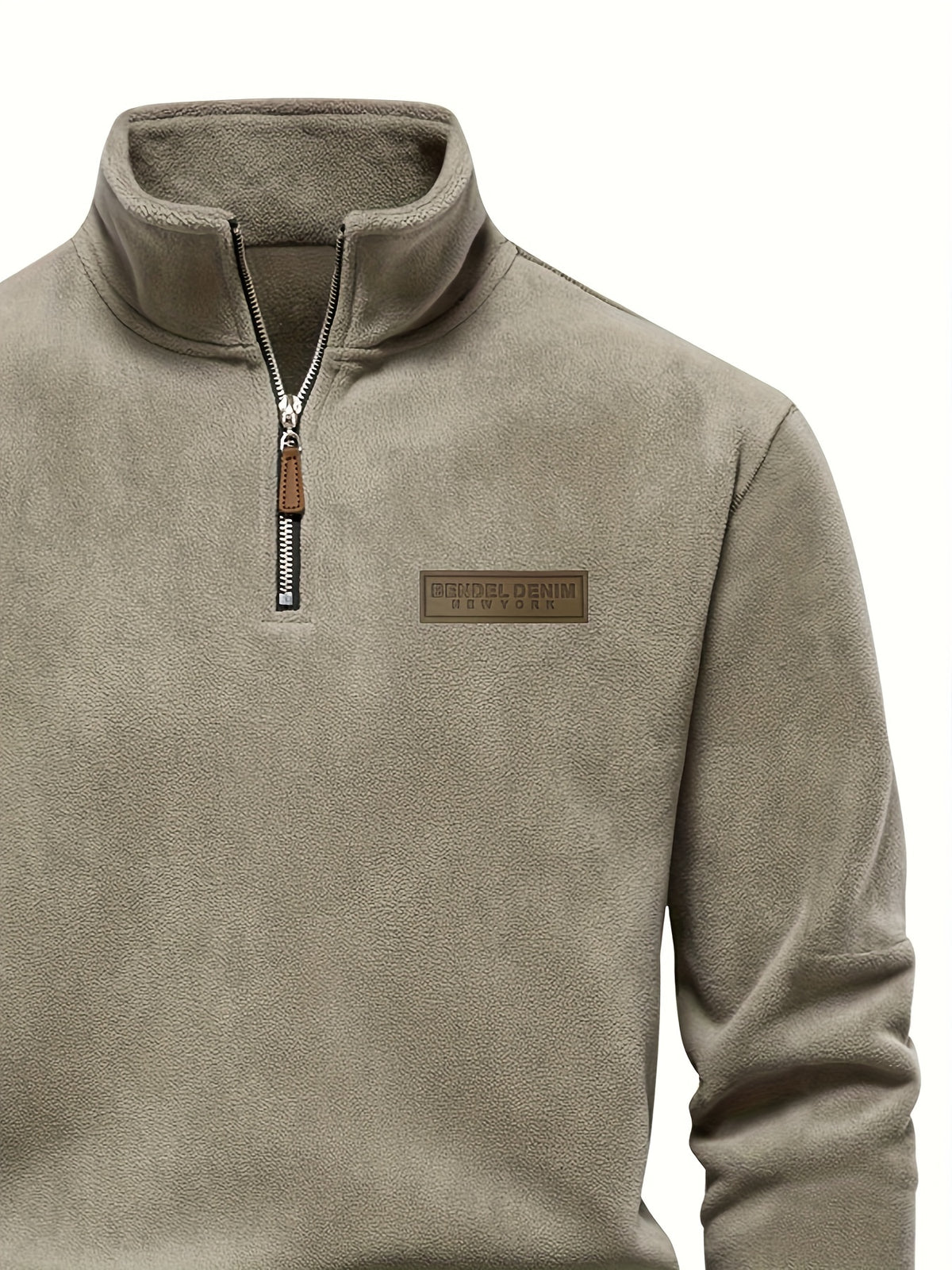 Felpa Uomo con Mezza Zip in Pile
