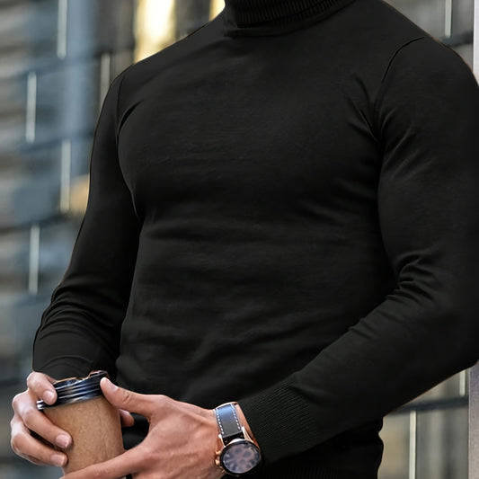 Maglione Collo Alto Uomo Dolcevita Nero