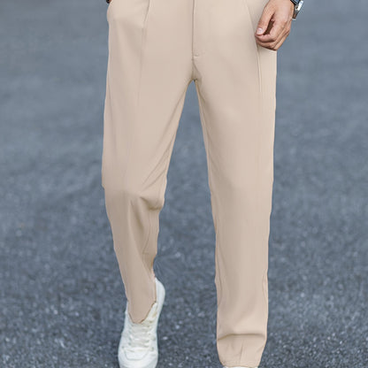 Pantaloni Eleganti Uomo con Pince Beige