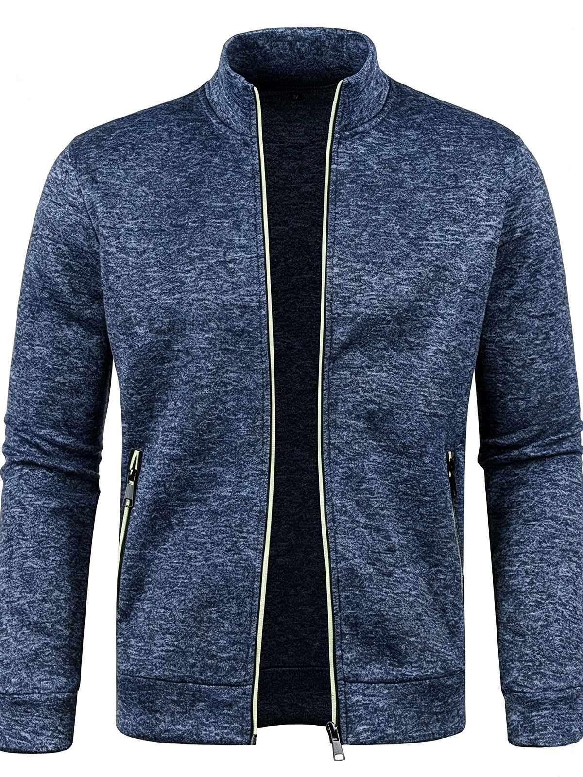 Felpa con Zip Uomo in Maglia Melange