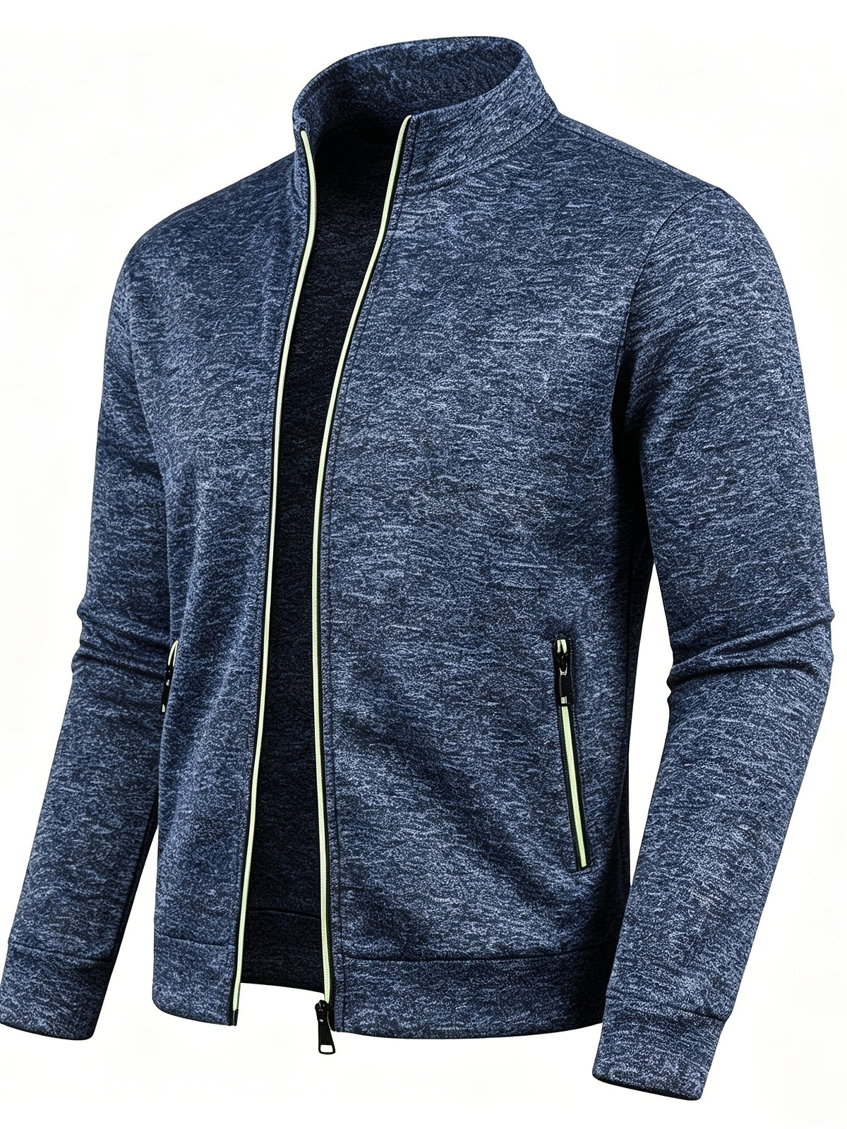 Felpa con Zip Uomo in Maglia Melange