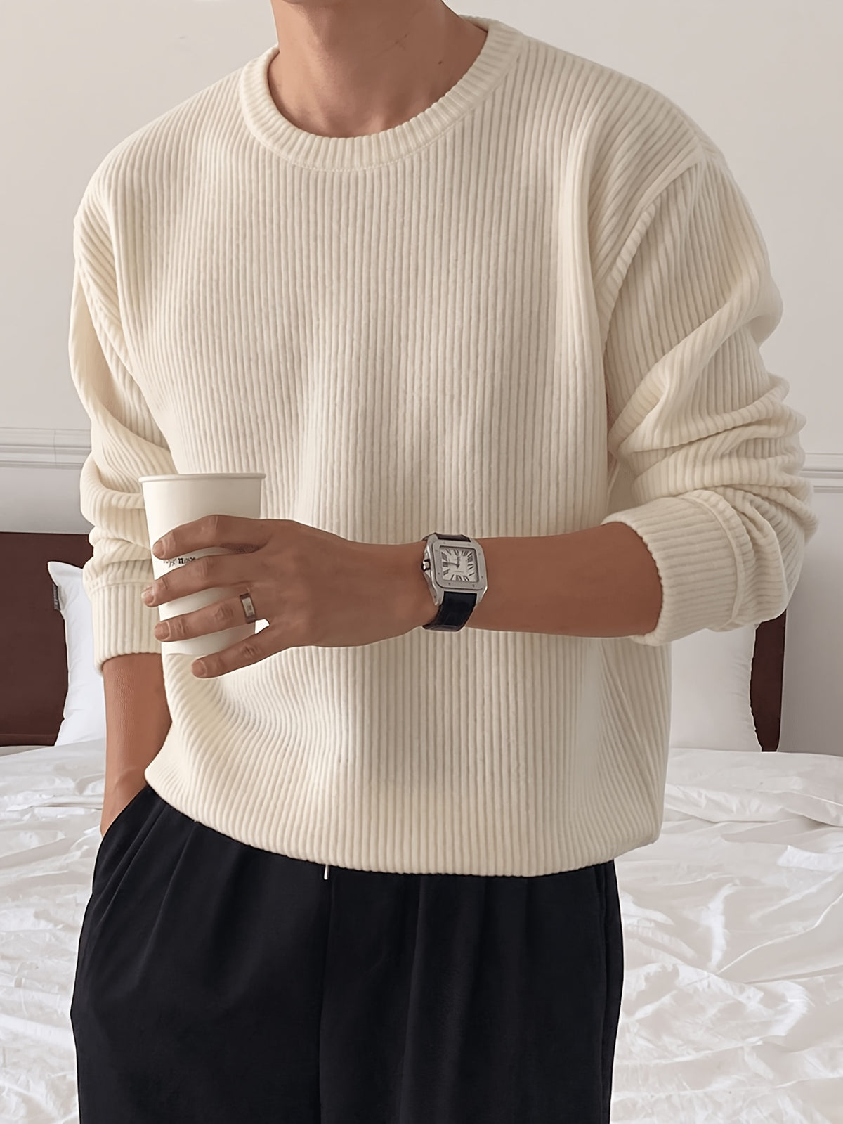 Maglione Uomo Girocollo a Coste
