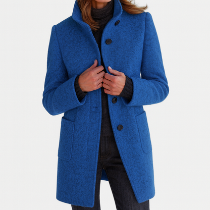Tailored winter coat in blue