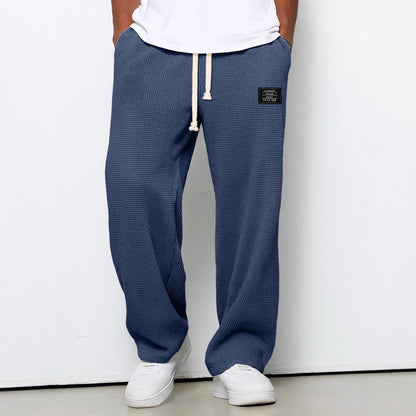 Pantaloni della Tuta Uomo in Maglia Waffle Blu Navy