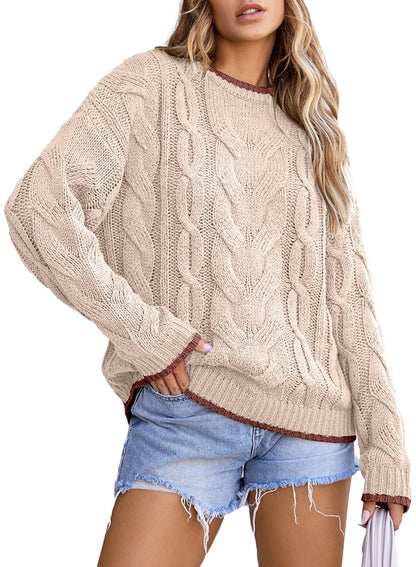 Maglione Donna a Trecce in Maglia Grossa