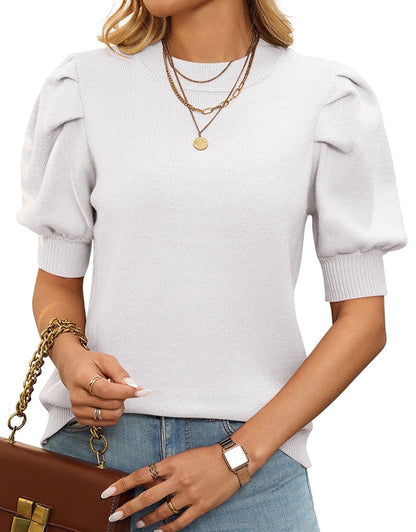 Maglione Donna con Maniche a Sbuffo