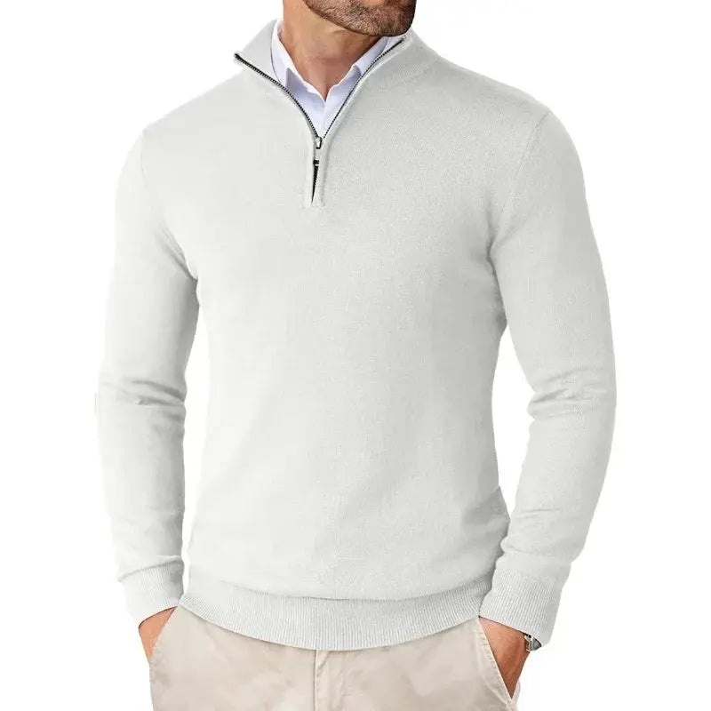 Maglione uomo, dettaglio collo e zip