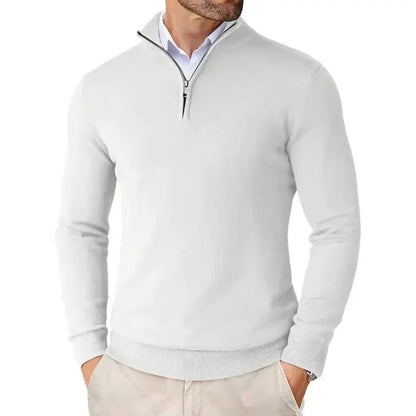 Maglione mezza zip uomo indossato