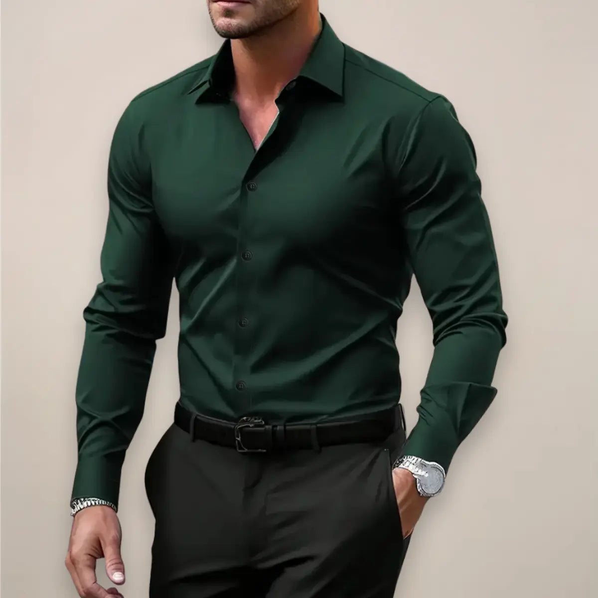 Camicia uomo, dettaglio colletto