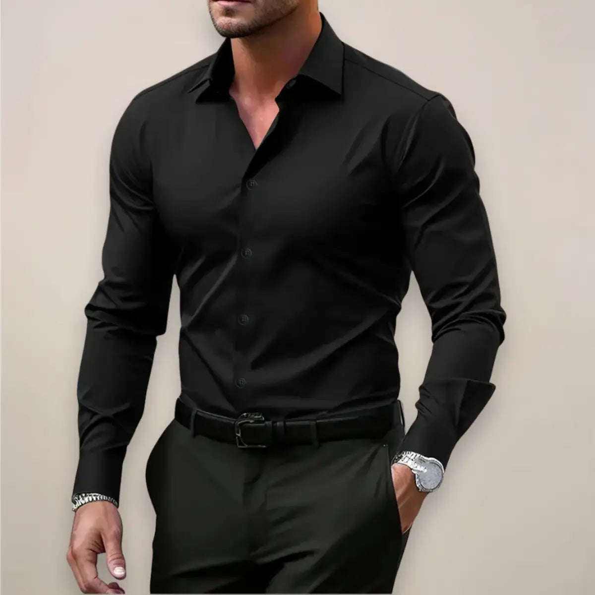 Camicia uomo indossata