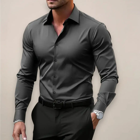 Camicia uomo a manica lunga con colletto classico