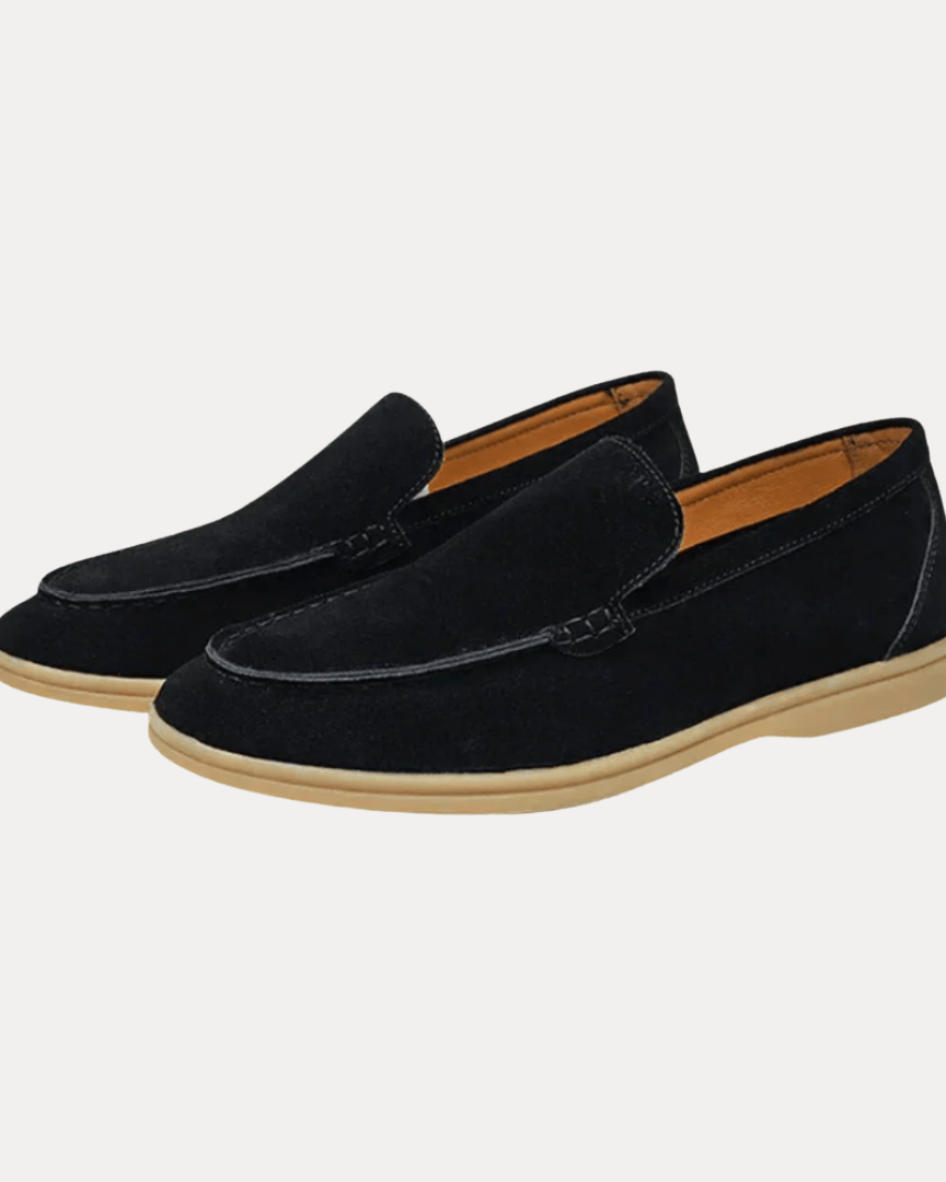 Mocassini Uomo Slip-On Effetto Camoscio Nero