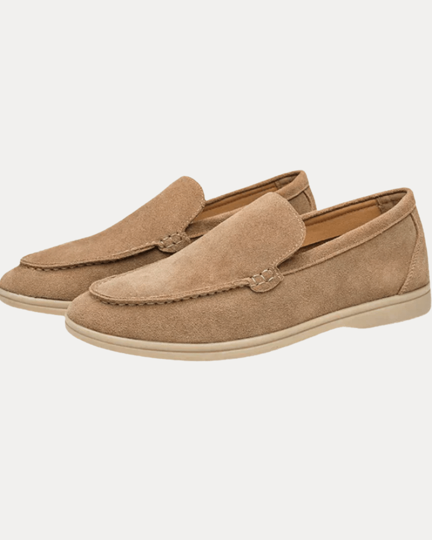 Mocassini Uomo Slip-On Effetto Camoscio Cammello