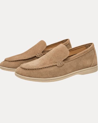 Mocassini Uomo Slip-On Effetto Camoscio Cammello