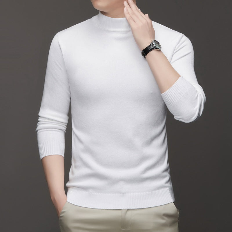 Maglione Collo Alto Uomo Slim Fit Bianco