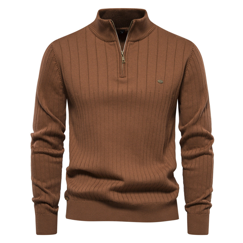 Maglione Uomo Collo Alto a Coste
