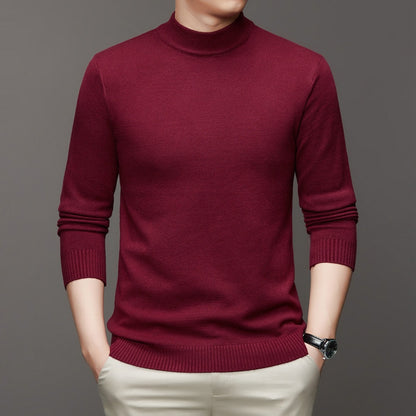 Maglione Collo Alto Uomo Slim Fit Bordeaux