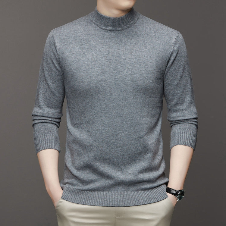 Maglione Collo Alto Uomo Slim Fit Grigio Scuro
