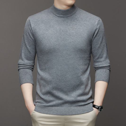 Maglione Collo Alto Uomo Slim Fit Grigio Scuro