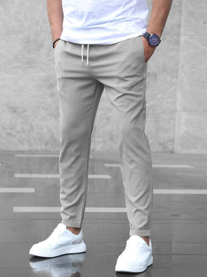Pantaloni Uomo Elasticizzati Slim Grigio