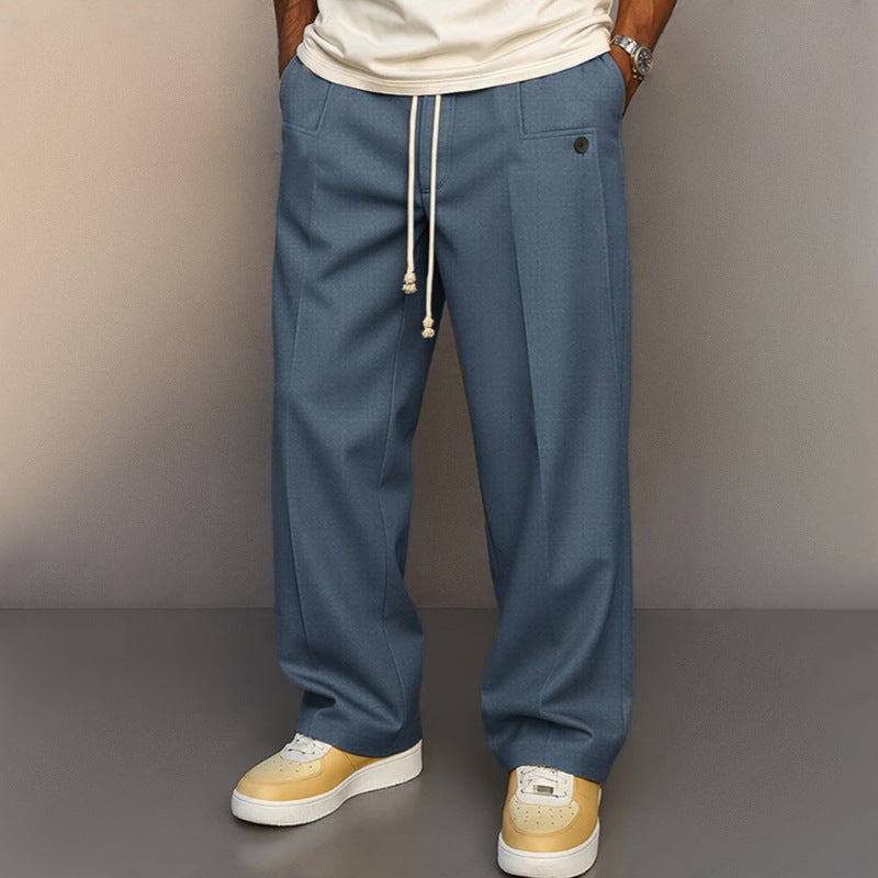 Pantaloni Larghi Uomo con Coulisse Blu