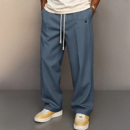 Pantaloni Larghi Uomo con Coulisse Blu