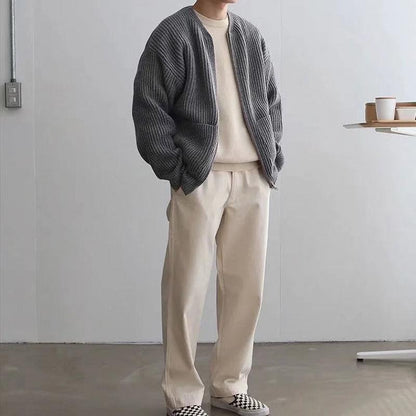 Giacca Cardigan Uomo in Maglia Grossa