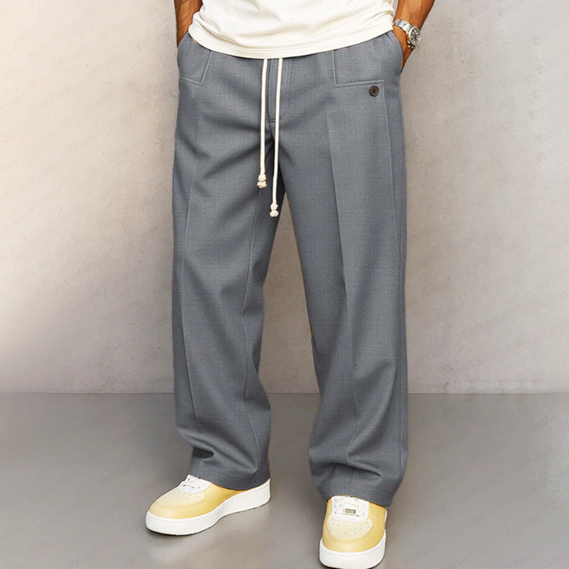 Pantaloni Larghi Uomo con Coulisse Grigio
