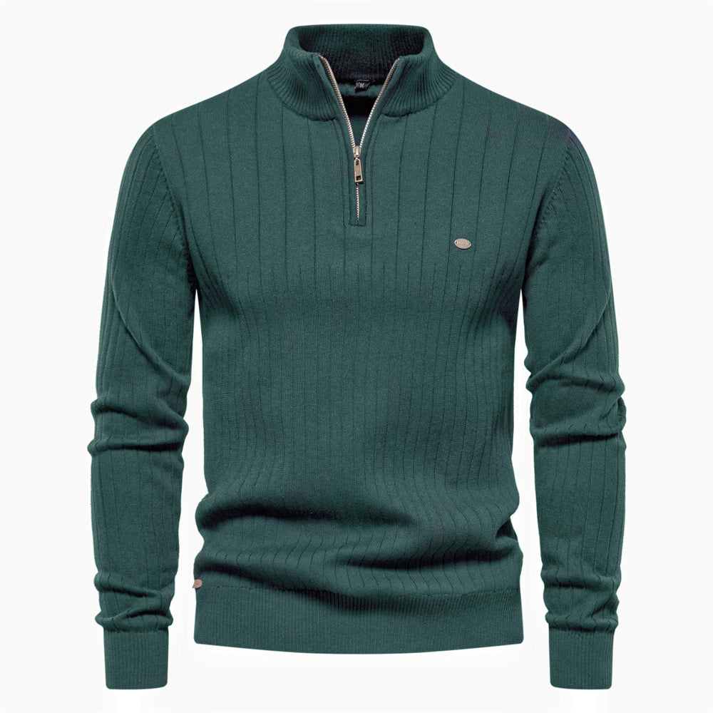 Maglione Uomo Collo Alto a Coste