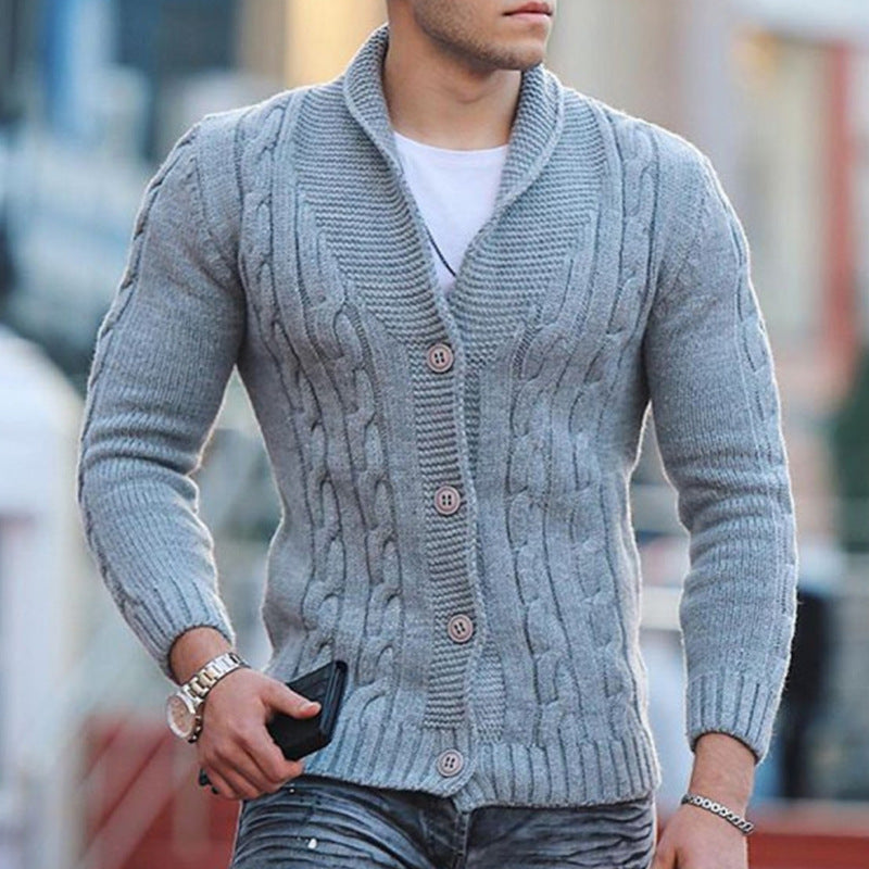 Cardigan Elegante Uomo a Trecce