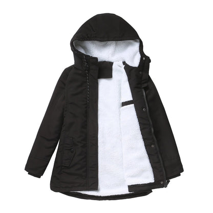 Hooded parka in black