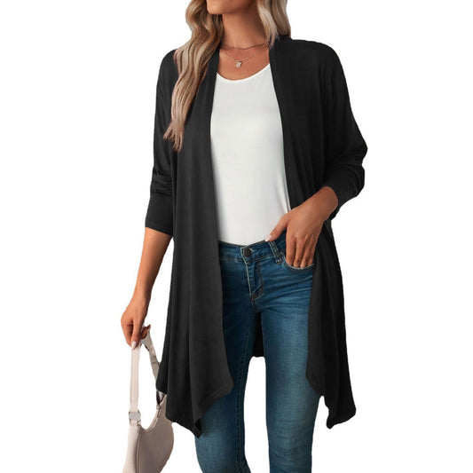 Longline duster cardigan in black