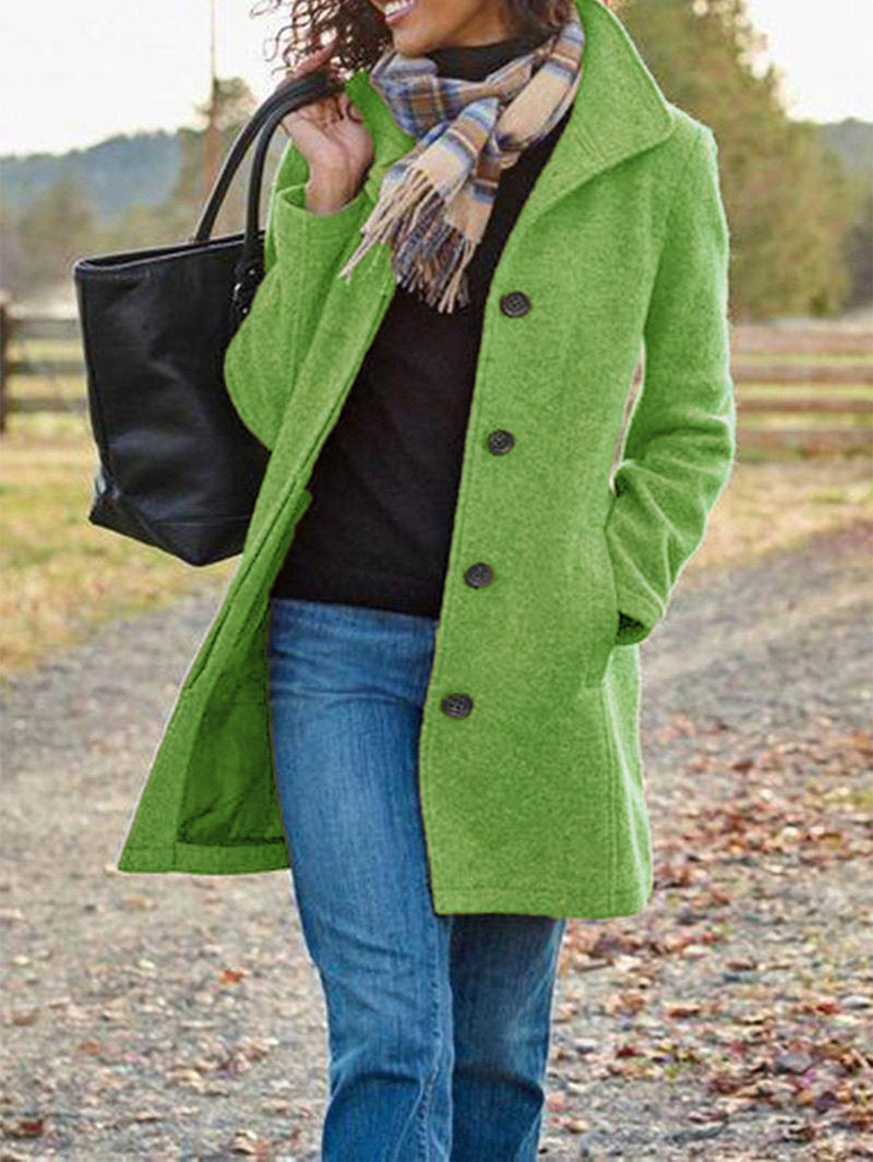 Cappotto Donna Monopetto con Colletto Alto