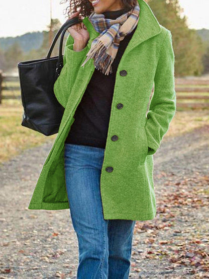 Cappotto Donna Monopetto con Colletto Alto