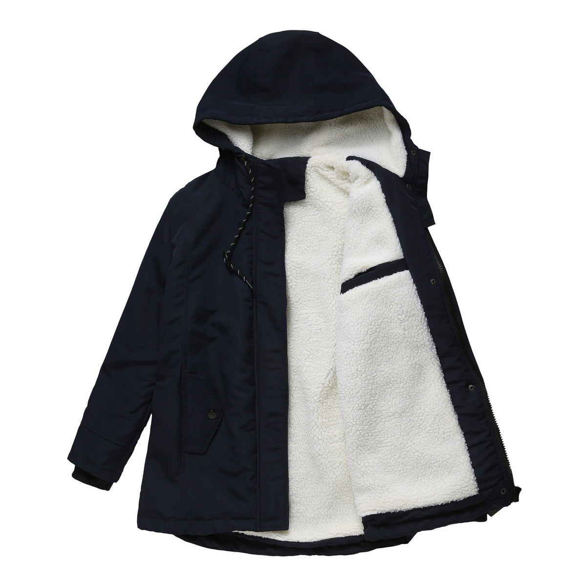 Hooded parka in dark blue