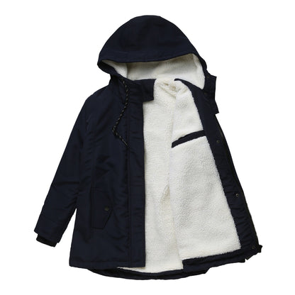 Hooded parka in dark blue