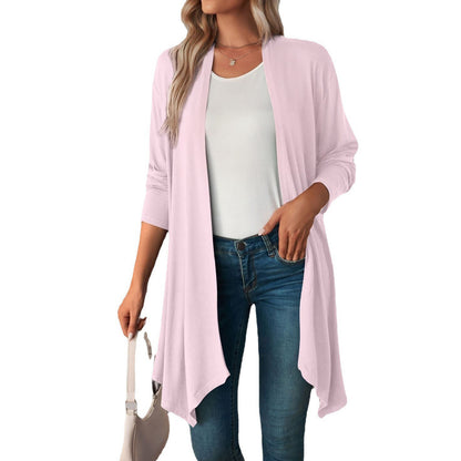 Longline duster cardigan in pink