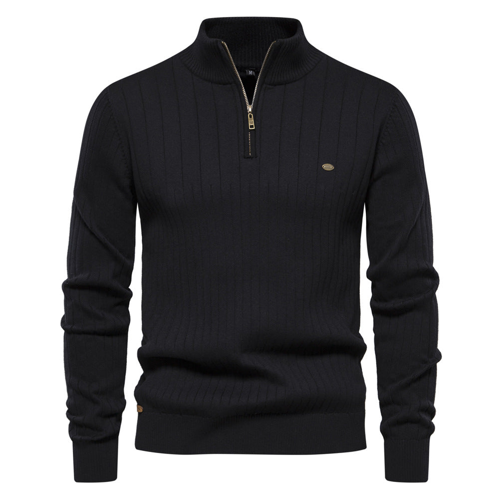 Maglione Uomo Collo Alto a Coste