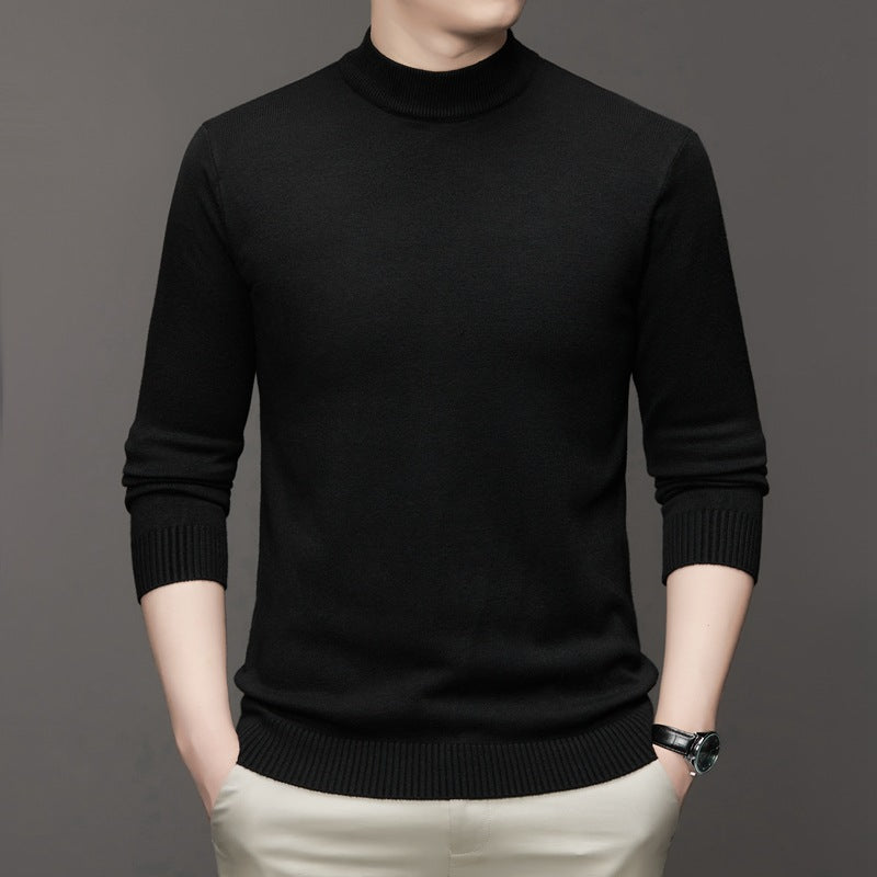 Maglione Collo Alto Uomo Slim Fit Nero