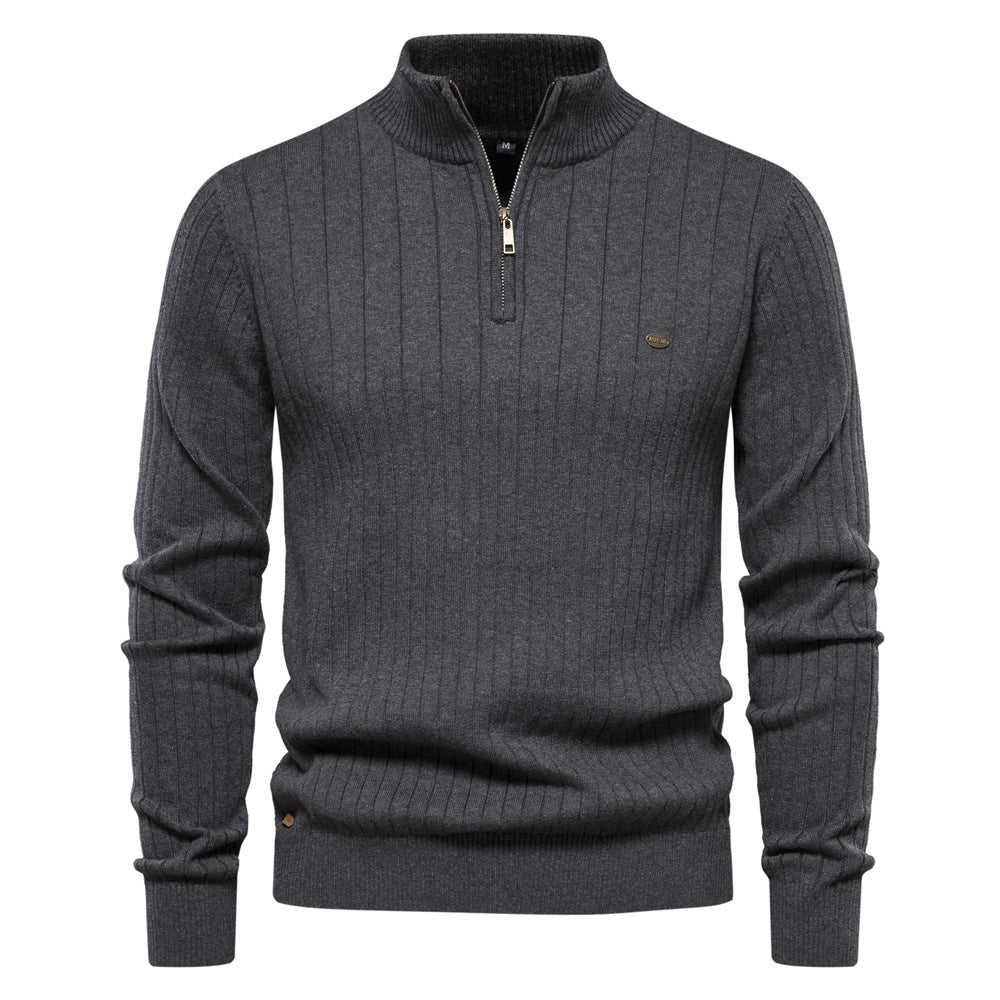 Maglione Uomo Collo Alto a Coste