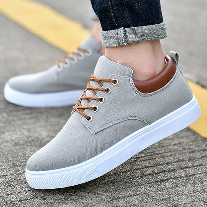 Sneakers Uomo in Tela Stringate Grigio