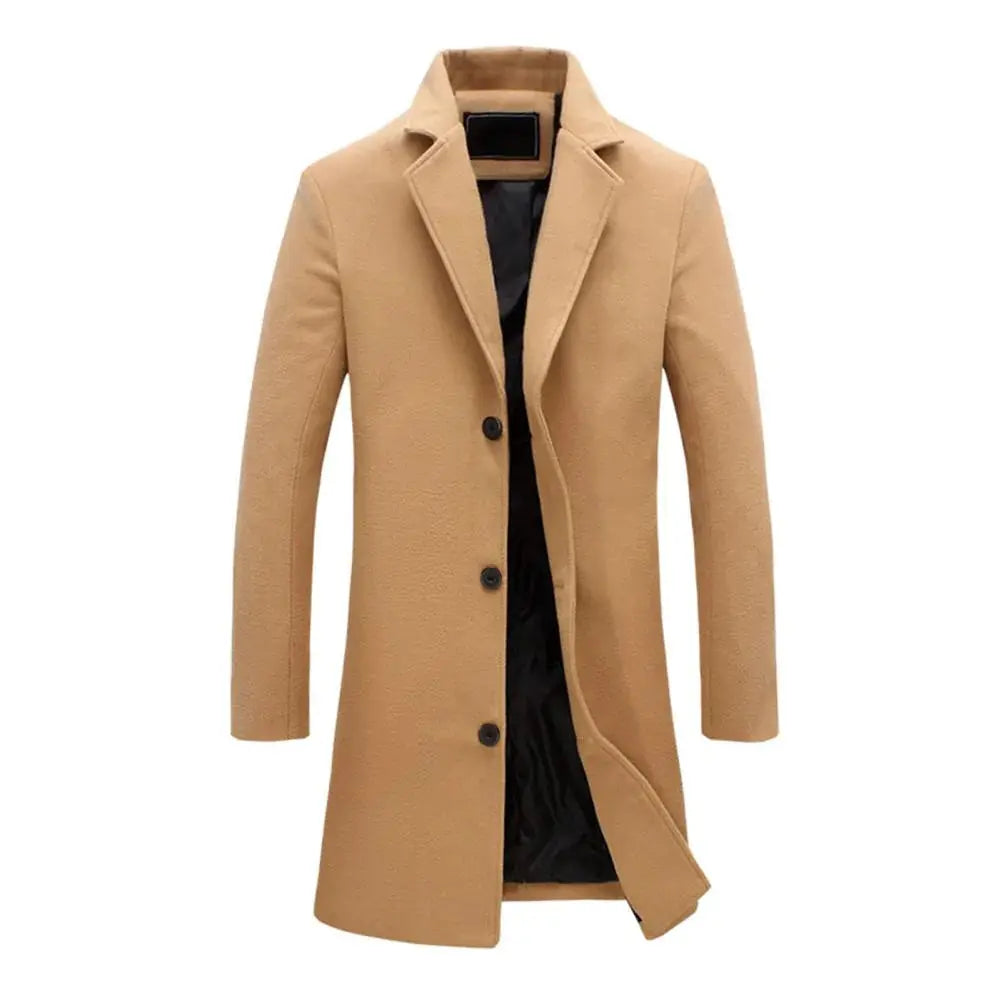 Cappotto uomo lungo, vista laterale