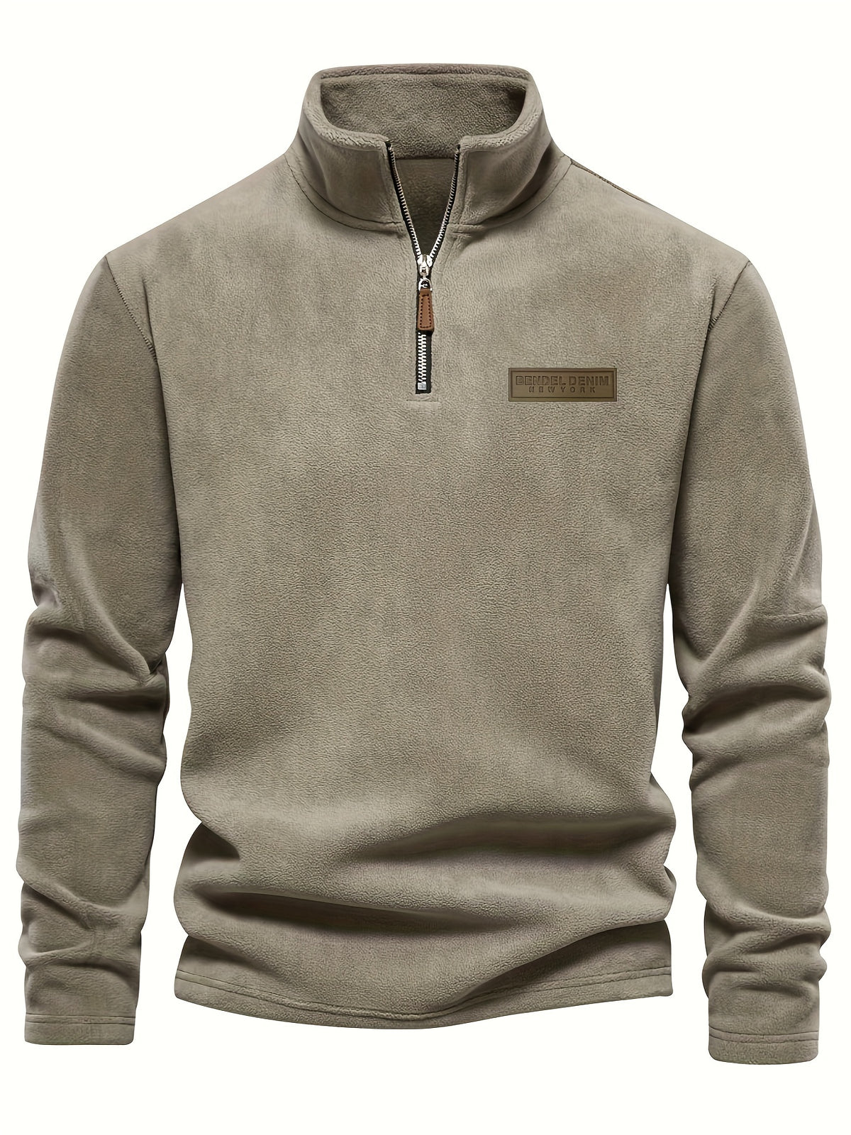 Felpa Uomo con Mezza Zip in Pile