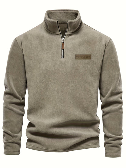 Felpa Uomo con Mezza Zip in Pile