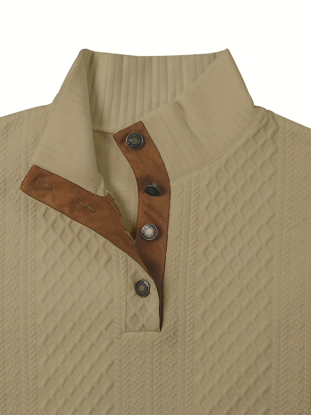 Maglione Uomo con Collo Alto e Bottoni