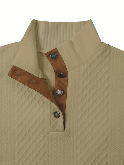 Maglione Uomo con Collo Alto e Bottoni