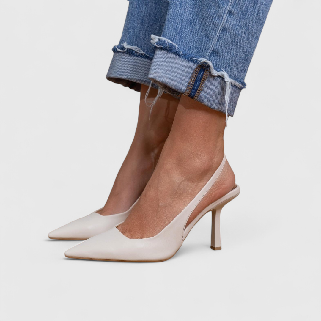 Décolleté donna bianco, tacco sottile