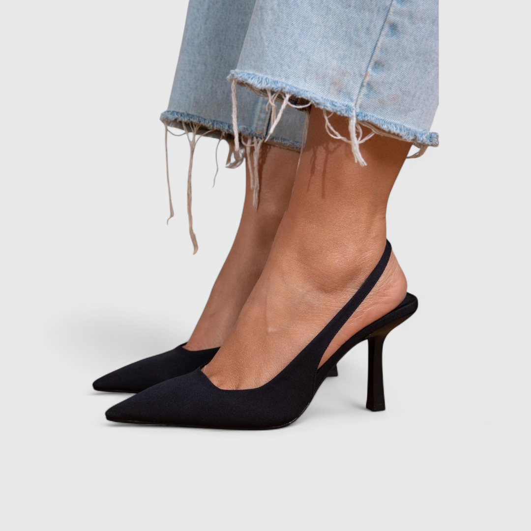 Décolleté donna nero, punta affusolata