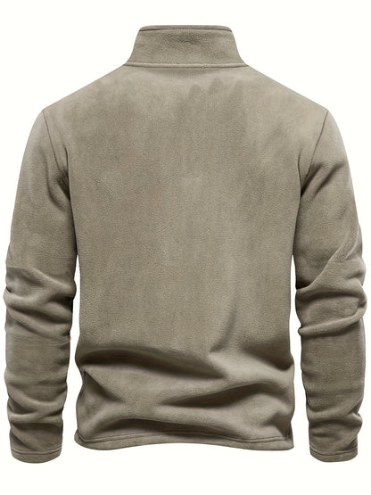 Felpa Uomo con Mezza Zip in Pile
